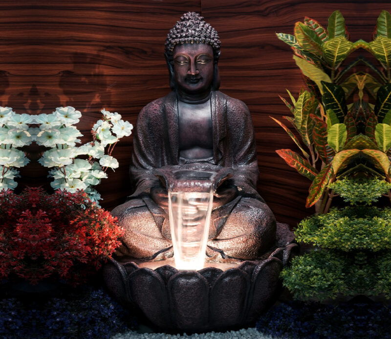 Antique Lotus Buddha Water Fountain